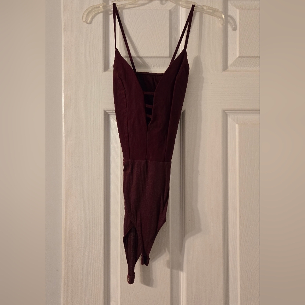 Charlotte Russe Deep Burgundy Bodysuit